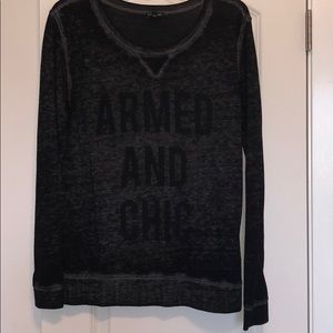 Black and grey Express long sleeved shirt